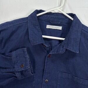 Outerknown Corduroy Shirt Mens XL Blue Button Front Long Sleeve Overshirt Casual